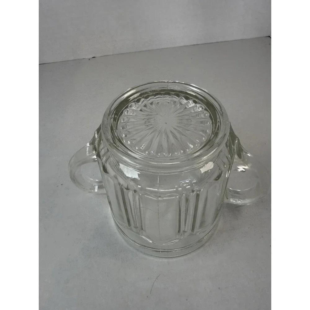 Anchor Hocking Colonial Knife Fork Crystal Clear Sugar Bowl Depression Glass